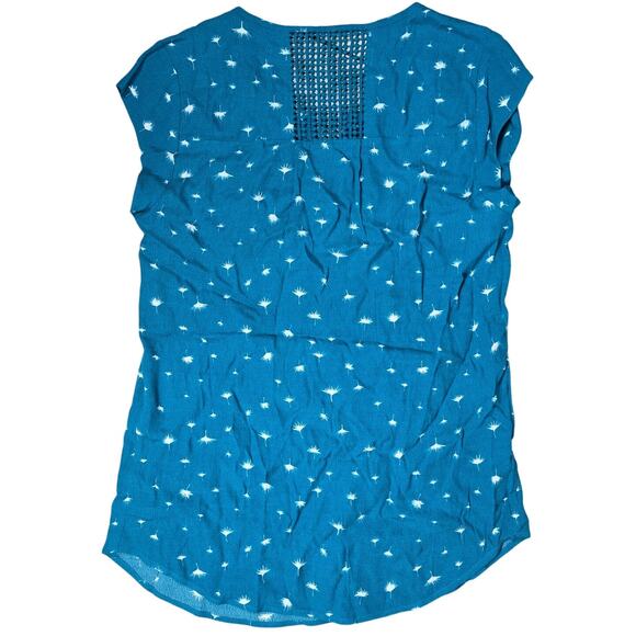 Daniel‎ Rainn Teal Sleeveless Crochet Chest & Back Top Dandelion Fluff XS NWT - Picture 2 of 7